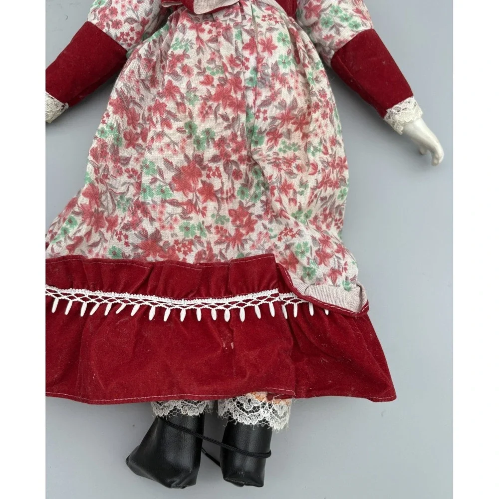 Vintage Creepy Bisque Porcelain Doll in‎ Dress 18